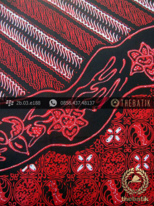Kain Batik Cap Tulis Jogja Motif Pulau Kombinasi Merah