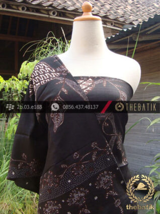 Sarung Selendang Batik Sutera Kontemporer Latar Hitam