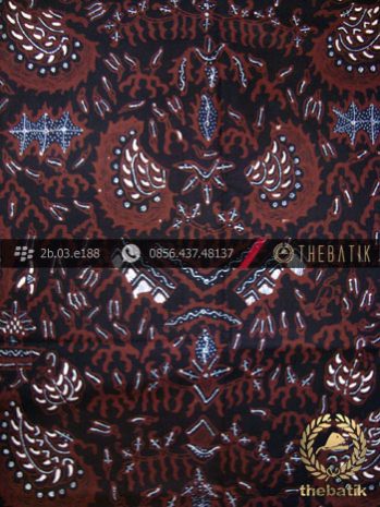 Kain Batik Tulis Jogja Motif Semen Romo Latar Hitam