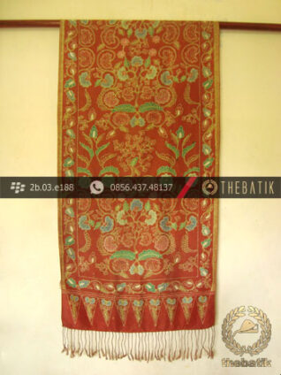 Selendang Batik Tulis Sutera Motif Bouquet