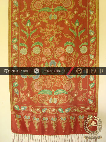 Selendang Batik Tulis Sutera Motif Bouquet