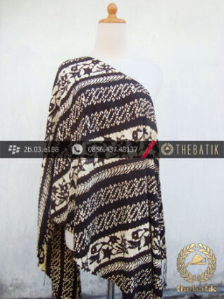 Selendang Batik Cap Sutera Motif Parang Curigo Kembang