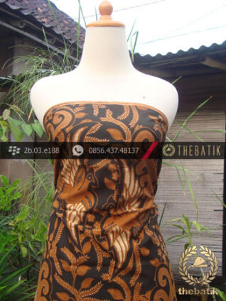 Kain Batik Cap Solo Motif Peksi Latar Hitam