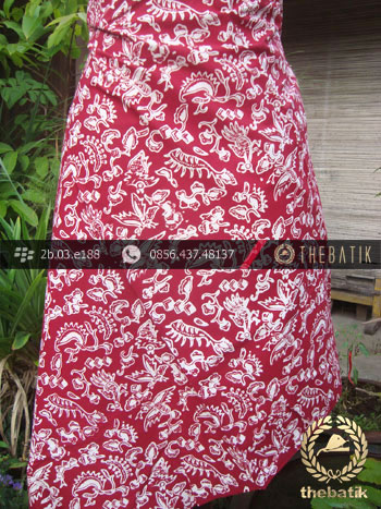 Kain Batik Cap Jogja Motif Burung Kecil Merah