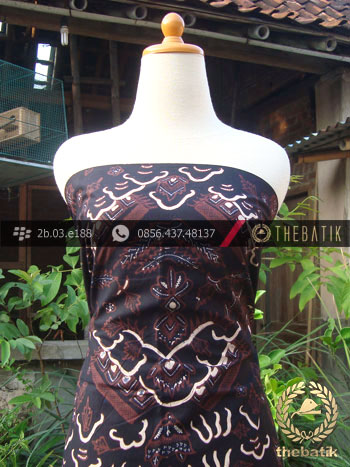 Kain Batik Tulis Jogja Motif Cuwiri Latar Hitam