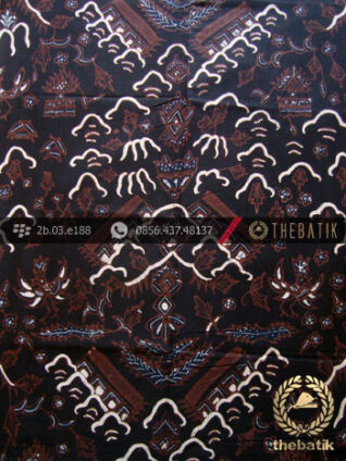 Kain Batik Tulis Jogja Motif Cuwiri Latar Hitam