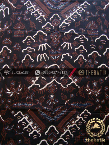 Kain Batik Tulis Jogja Motif Cuwiri Latar Hitam