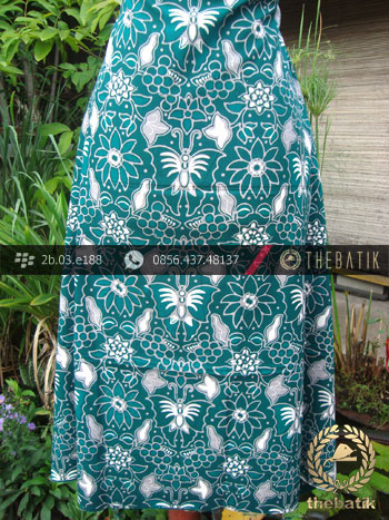 Kain Batik Cap Tulis Jogja Motif Kupu-Kupu Anggur Tosca