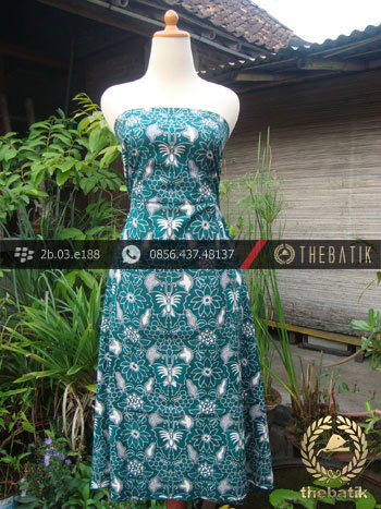 Kain Batik Cap Tulis Jogja Motif Kupu-Kupu Anggur Tosca