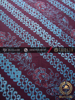 Kain Batik Cap Tulis Jogja Motif Parang Seling Kembang Biru