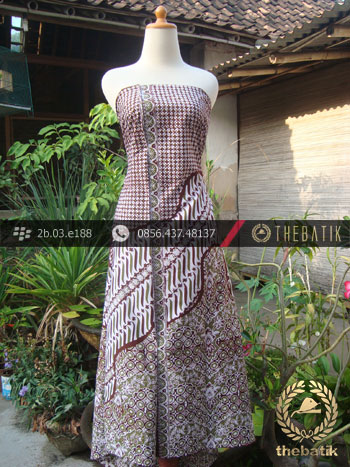 Kain Batik Cap Tulis Jogja Motif Pulau Kombinasi Latar Putih