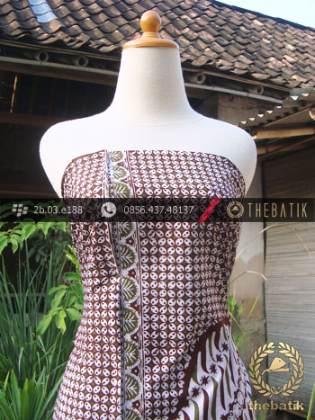Kain Batik Cap Tulis Jogja Motif Pulau Kombinasi Latar Putih