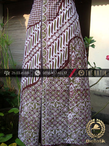 Kain Batik Cap Tulis Jogja Motif Pulau Kombinasi Latar Putih