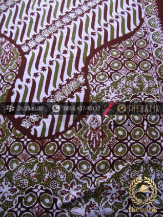 Kain Batik Cap Tulis Jogja Motif Pulau Kombinasi Latar Putih