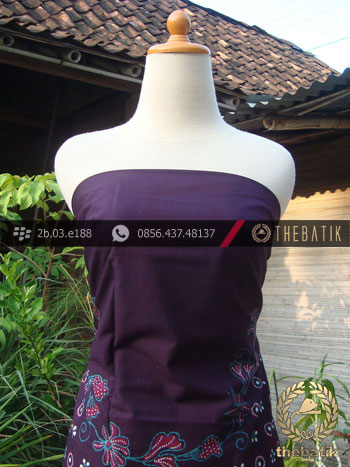 Kain Batik Tulis Jogja Motif Kontemporer Biru-Ungu