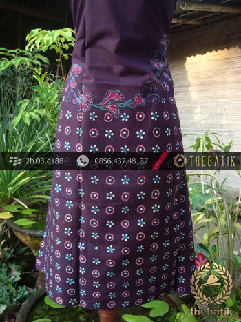 Kain Batik Tulis Jogja Motif Kontemporer Biru-Ungu
