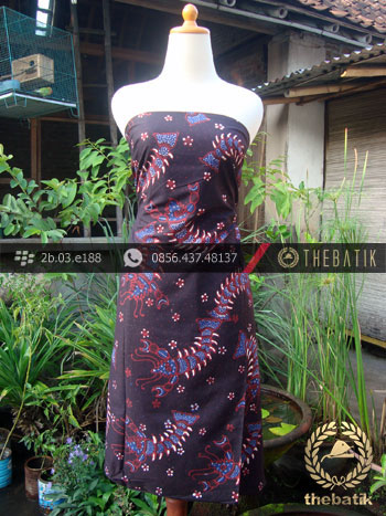 Kain Batik Tulis Jogja Motif Urang-Urangan Latar Hitam