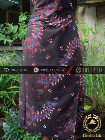 Kain Batik Tulis Jogja Motif Urang-Urangan Latar Hitam