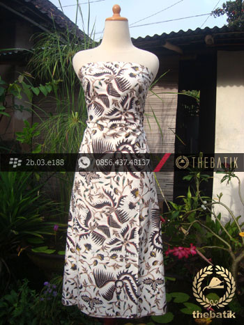 Kain Batik Coletan Solo Motif Lung Buketan Putih