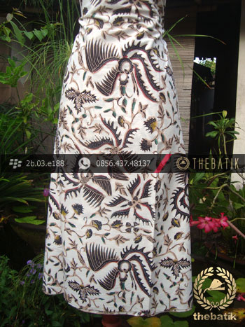 Kain Batik Coletan Solo Motif Lung Buketan Putih