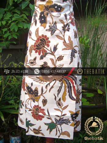 Kain Batik Coletan Solo Motif Cendrawasih Latar Putih