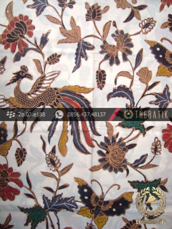 Kain Batik Coletan Solo Motif Cendrawasih Latar Putih