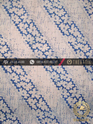 Kain Batik Sutera Jogja Motif Lereng Kontemporer Biru Lawasan