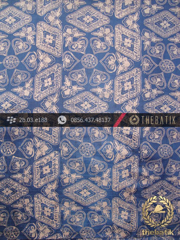  Jual  Kain Batik  Sutera  Jogja  Motif Ceplok Kontemporer Biru 