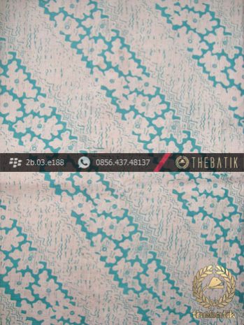Kain Batik Sutera Jogja Motif Lereng Kontemporer Tosca