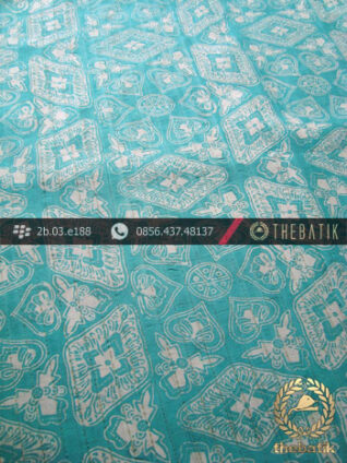 Kain Batik Sutera Jogja Motif Ceplok Kontemporer Tosca-2