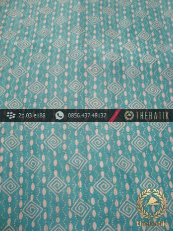 Kain Batik Sutera Jogja Motif Ceplok Kontemporer Tosca-1