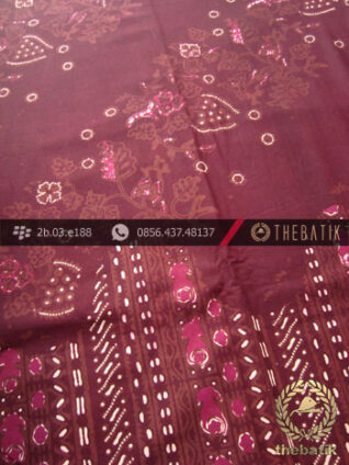 Kain Batik Cap Tulis Jogja Motif Lereng Kombinasi Maroon