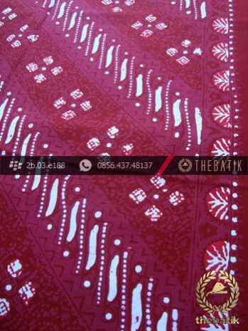 Kain Batik Cap Tulis Jogja Motif Parang Seling Merah Jambon