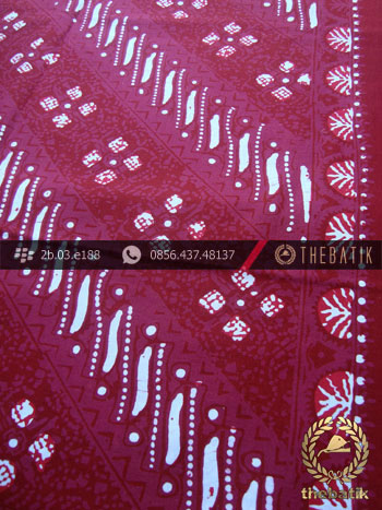 Kain Batik Cap Tulis Jogja Motif Parang Seling Merah Jambon