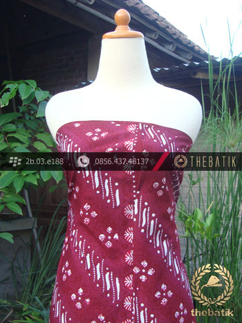 Kain Batik Cap Tulis Jogja Motif Parang Seling Merah Jambon