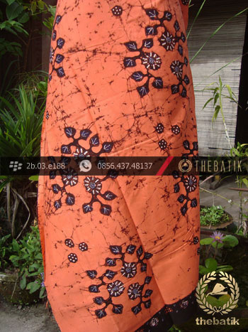 Kain Batik Tulis Indonesia Motif Remukan Kontemporer Coral