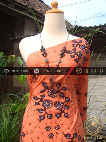 Kain Batik Tulis Indonesia Motif Remukan Kontemporer Coral