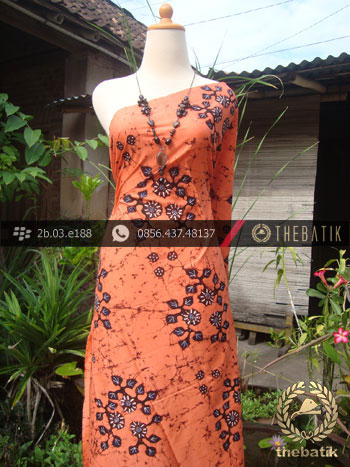 Kain Batik Tulis Indonesia Motif Remukan Kontemporer Coral