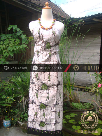 Kain Batik Tulis Indonesia Motif Remukan Kontemporer Putih