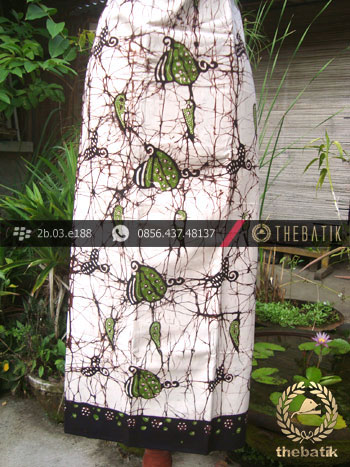 Kain Batik Tulis Indonesia Motif Remukan Kontemporer Putih