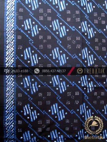 Kain Batik Cap Tulis Yogya Motif Ceplok Abimanyu Biru