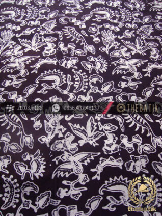 Kain Batik Cap Yogya Motif Burung Kecil Hitam Kelengan