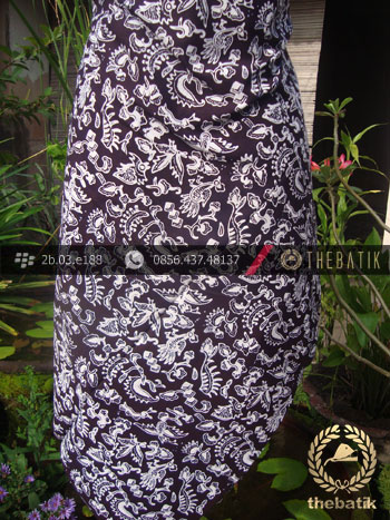 Kain Batik Cap Yogya Motif Burung Kecil Hitam Kelengan