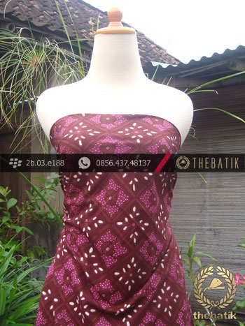 Kain Batik Tulis Yogyakarta Motif Ceplok Kembang Pink Maroon