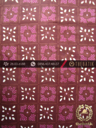 Kain Batik Tulis Yogyakarta Motif Ceplok Kembang Pink Maroon