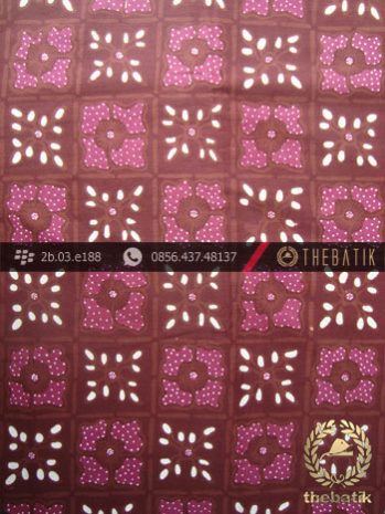 Kain Batik Tulis Yogyakarta Motif Ceplok Kembang Pink Maroon