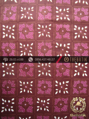 Kain Batik Tulis Yogyakarta Motif Ceplok Kembang Pink Maroon