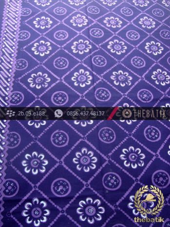 Kain Batik Cap Tulis Yogya Motif Ceplok Kembang Ungu
