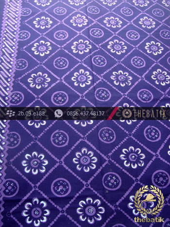 Kain Batik Cap Tulis Yogya Motif Ceplok Kembang Ungu