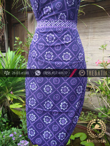 Kain Batik Cap Tulis Yogya Motif Ceplok Kembang Ungu